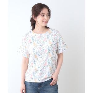 tシャツ 「ギフトにおすすめ！日本製/コットン100％」エルストンガーデン柄スムースTシャツ レディース