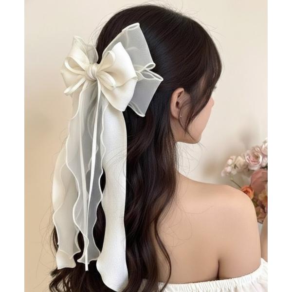 ヘアクリップ シアーダブルリボンバレッタ