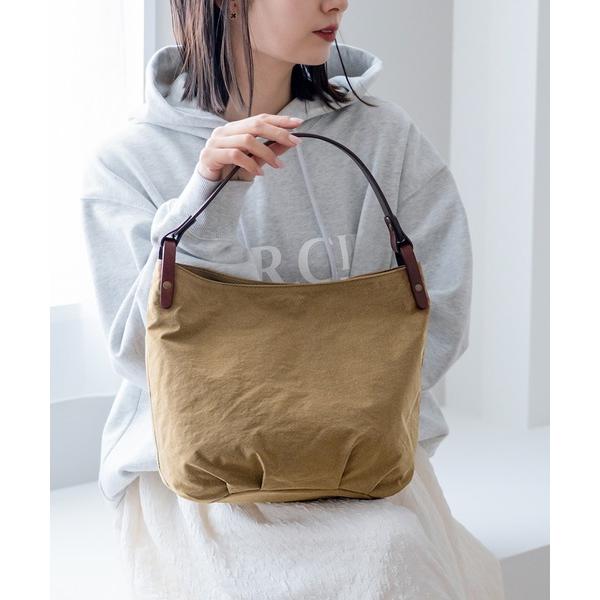 ハンドバッグ 「HALEINE」 ナイロンザック ヌメ革 ハンドバッグ 日本製