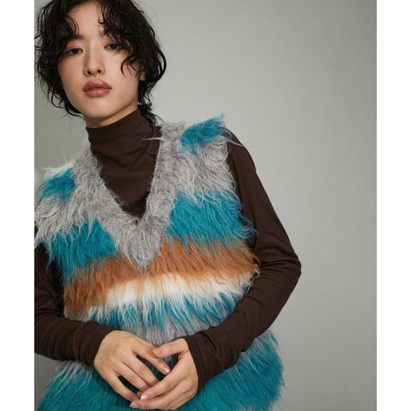 「ADAM ET ROPE&apos;」 Vネックニット FREE ブルー系その他4 レディース