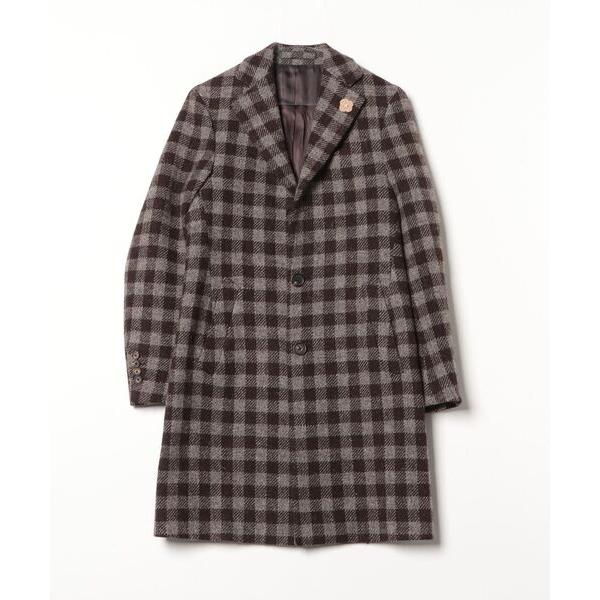 「LARDINI」 チェスターコート 44 ブラウン メンズ