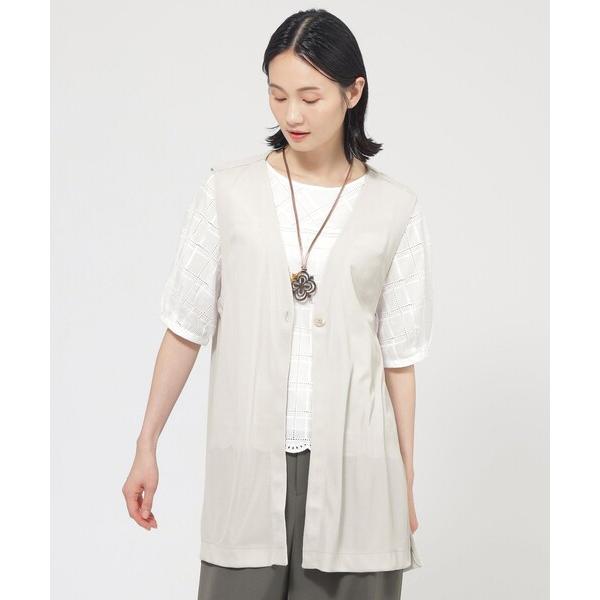 ベスト ジレ 「UV対策」「吸水速乾」「防しわ」「ウォッシャブル」マットフライスジャージロングジレ ...