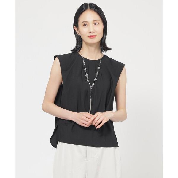 tシャツ 「ウォッシャブル」トリコットタックデザインカットソー レディース