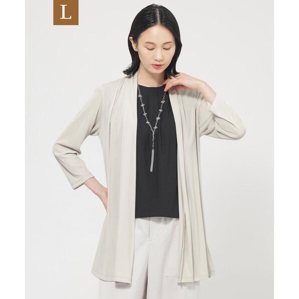 カーディガン 「L」「UV対策」「吸水速乾」「防しわ」「ウォッシャブル」マットフライスジャージロング...