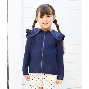 uvカット 水着 「SWIM」「UV加工」セーラーフリル衿ラッシュガード「子供服」「キッズ」「女の子」 キッズ 子供 女の子