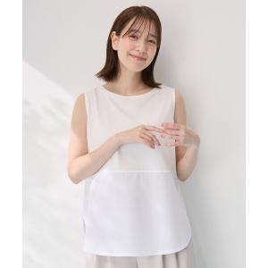tシャツ 「洗濯機可」ラウンドヘムコンビインナー レディース