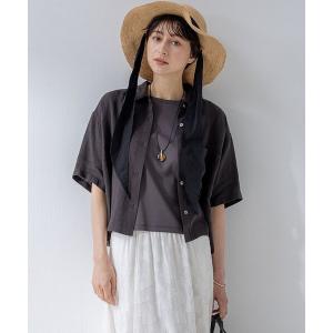 23区 ブラウス シャツ 「洗える」LIBECOリネン タック デザイン