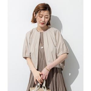 ブルゾン アウター 「撥水性/接触冷感」ストレッチライトタイプライター コンパクトブルゾン レディース