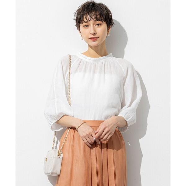 ブラウス シャツ 「洗える」LIBECOリネン ボリュームスリーブ ブラウス レディース