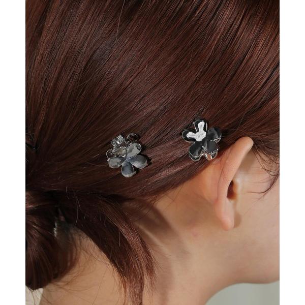 ヘアクリップ メタル フラワー ヘアクリップ 2個セット