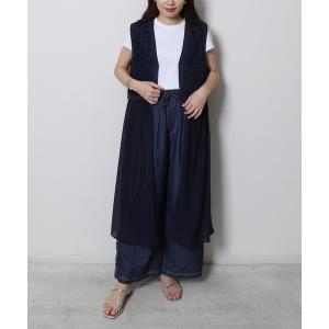 コート アウター 2WAYテープ刺しゅうジレ レディース