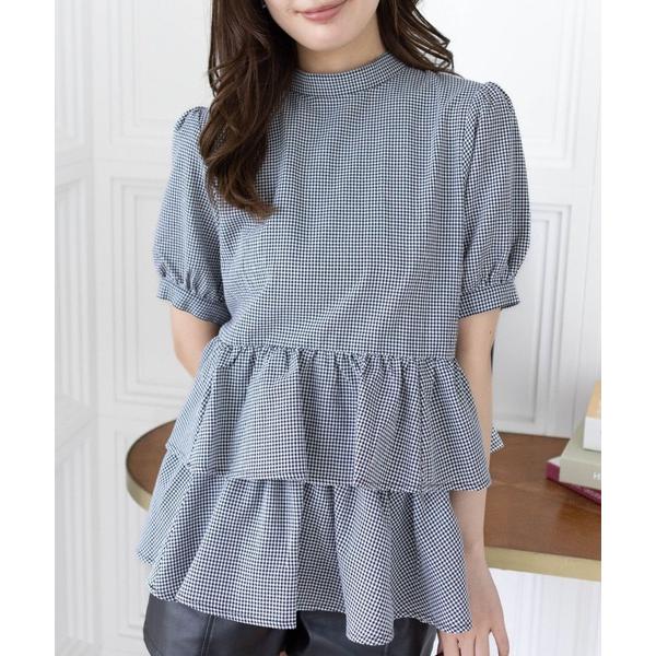 ブラウス シャツ 2way無地＆柄リボンペプラムブラウス「オフィスカジュアル 着回し抜群 大人」 レ...