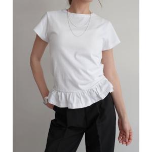 tシャツ 裾フリルTシャツ レディース