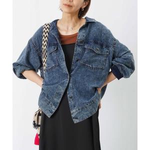 ブルゾン アウター LC/LLL Gジャン風シアーシャツブルゾン/デニムシアーシャツ レディース