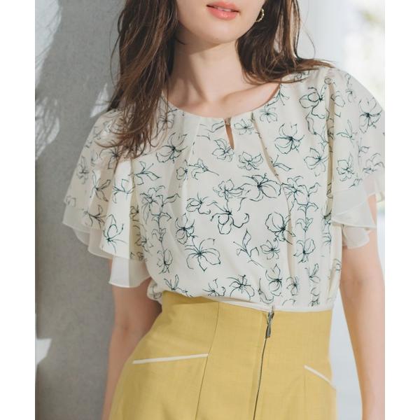 ブラウス シャツ 2025春夏新作 金ホックダブルフレア袖ブラウス レディース