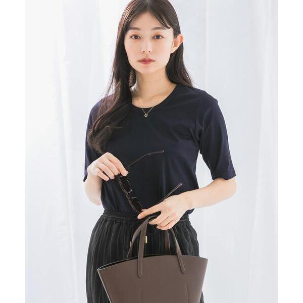 tシャツ スーピマコットンUネックカットソー レディース