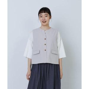 ベスト ジレ コットンワッシャーローンベスト レディース