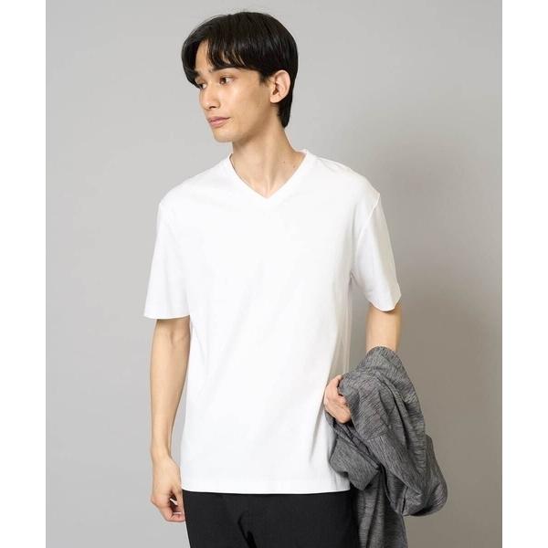 tシャツ 「接触冷感/ジャケイン」シルケットスムースＶネックＴシャツ「UVカット/綿100％」 メン...
