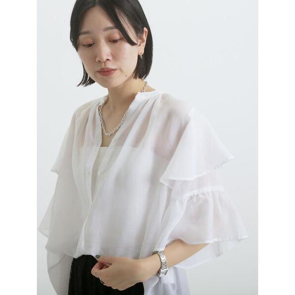 ブラウス シャツ ボイルラッフルブラウス レディース
