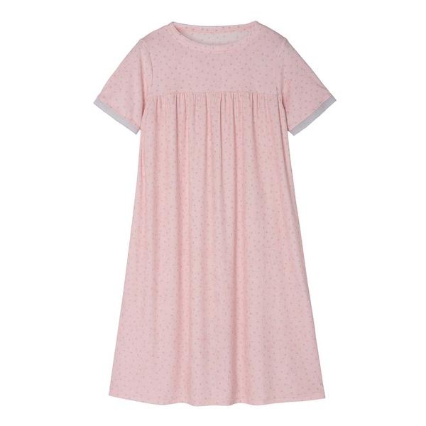 ルームウェア 部屋着 キッドブルー -２５ガーゼパイルドット -半袖ワンピース -KRBR366 -...