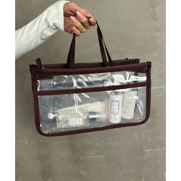 ポーチ ハンドル付き クリア 多収納 バッグインバッグ マルチポーチ レディース