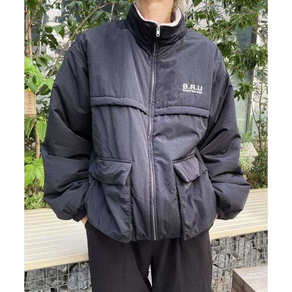 ダウンジャケット ダウン ロゴ刺繍ボアブルゾン メンズ レディース