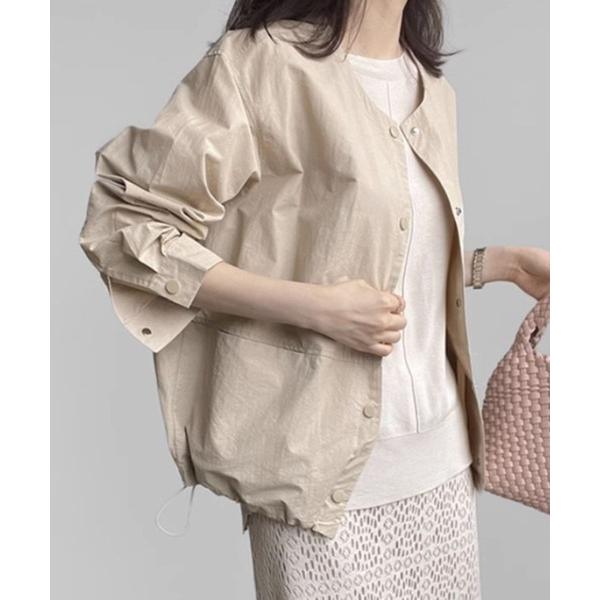 ブルゾン アウター ノーカラーライトブルゾン レディース