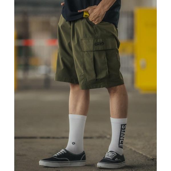 カーゴパンツ 「DDP」オーバルロゴ刺しゅう カーゴショーツ メンズ レディース