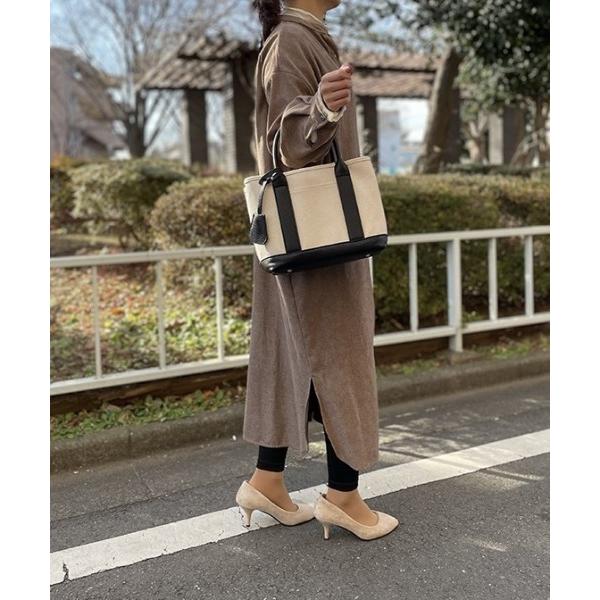 トートバッグ cache cache カシュカシュ ショルダー付きキャンバストート小 レディース