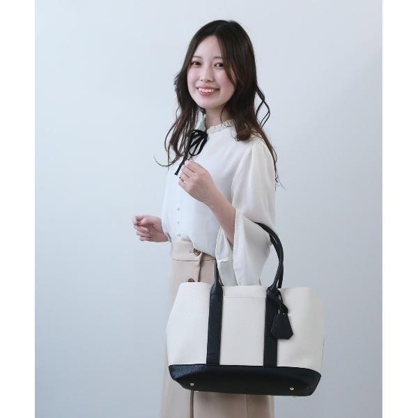 トートバッグ cache cache カシュカシュ ショルダー付きパーテーショントートL レディース