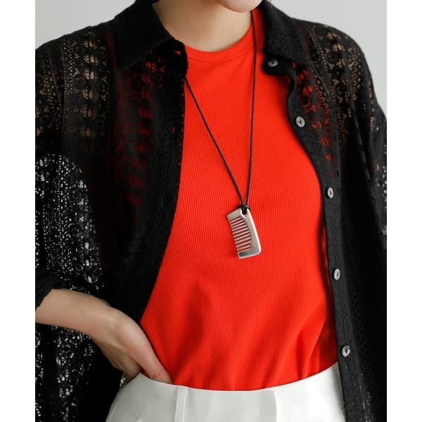 ネックレス 長短自在コームモチーフロングネックレス レディース