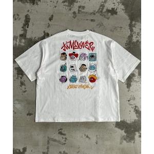 tシャツ A'GEM/9 × .kom 「A'gem/エージェム」バックアイコン刺繍半袖Tシャツ メンズ レディース