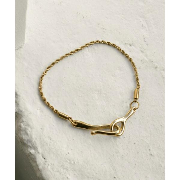 ブレスレット 「金属アレルギー軽減」フック × ロープ チェーン ステンレス ブレスレット レディー...