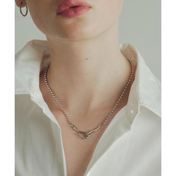 ネックレス 「金属アレルギー軽減」フック × ボール チェーン ステンレス ネックレス レディース ...