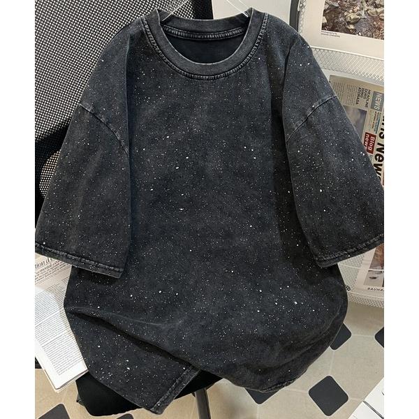 tシャツ ビッグシルエット ラメ ピグメントTシャツ レディース メンズ