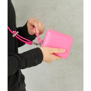 財布 「perche ペルケ」蛍光レザーストラップ付ジャバラカードウォレット レディース メンズ