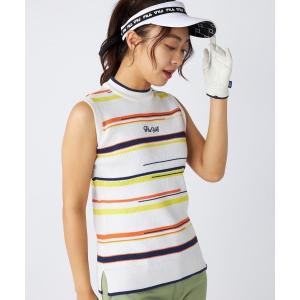 ブラウス シャツ 「FILA GOLF/フィラゴルフ」レディースノースリーブニットシャツ　ゴルフ レディース