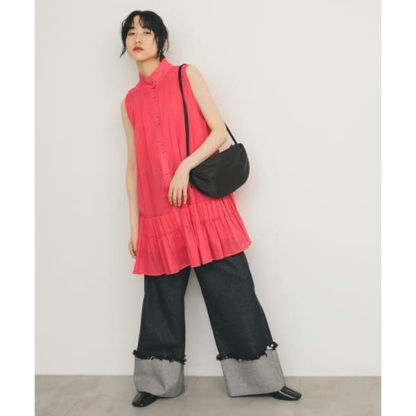 ワンピース スリーブレスタックプリーツワンピース