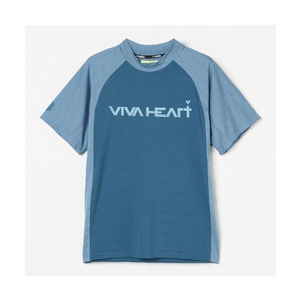 シャツ 「VIVA HEART/GOLF」パターンメッシュアスレチック半袖モックネックシャツ メンズ
