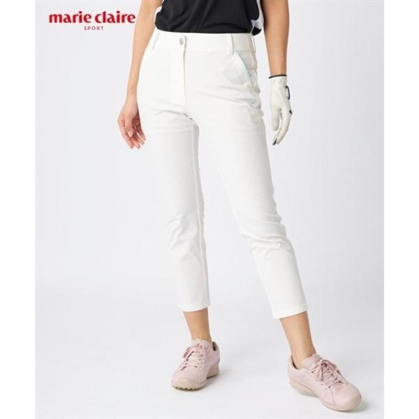パンツ marie claire sport ロゴ刺しゅうストレッチ9分丈パンツ（はっ水） レディー...
