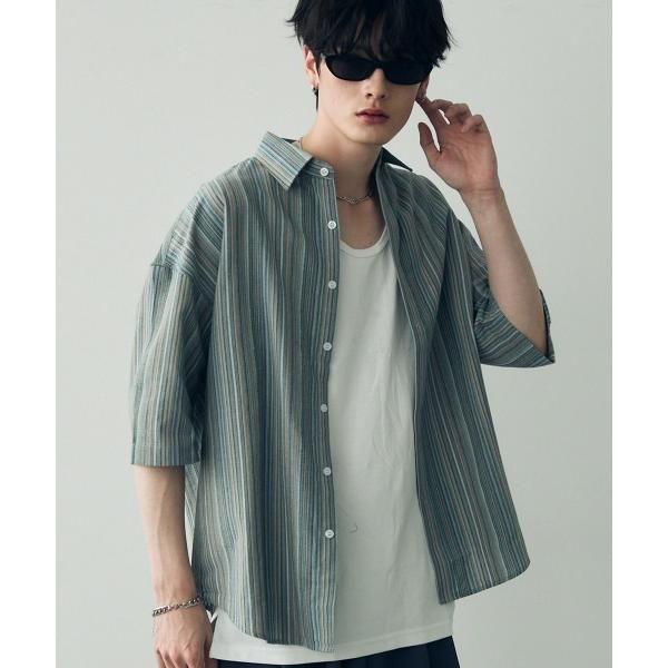 シャツ Over size retro stripe shirt / オーバーサイズレトロ配色ストラ...