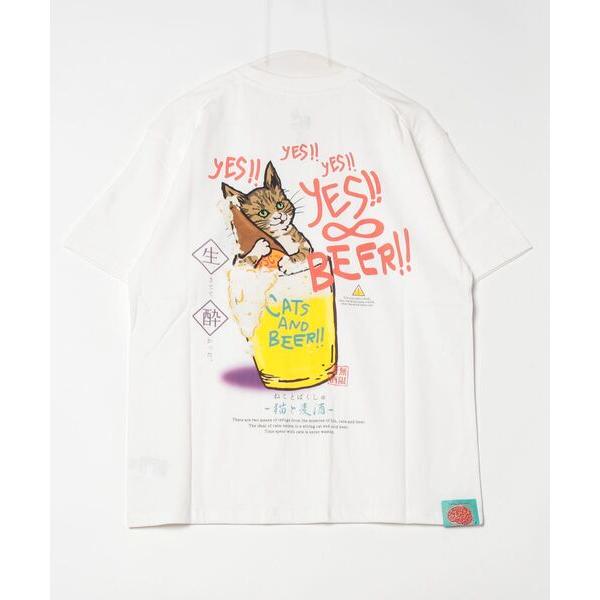 tシャツ go slow caravan/ゴースローキャラバン　RAY綿 猫と麦酒TEE メンズ