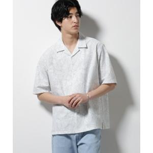 シャツ ボタニカルパターンサッカーシャツ 半袖 メンズ