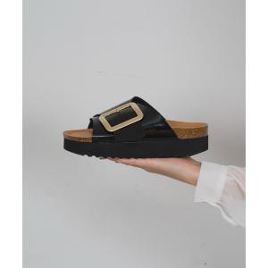サンダル 「PLAKTON/プラクトン」ビッグバックル サンダル フラットサンダル レディース