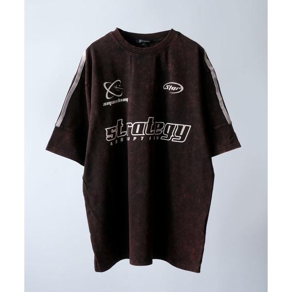 tシャツ Chemical Wash Blokecore print T-shirt/ケミカルウォッ...