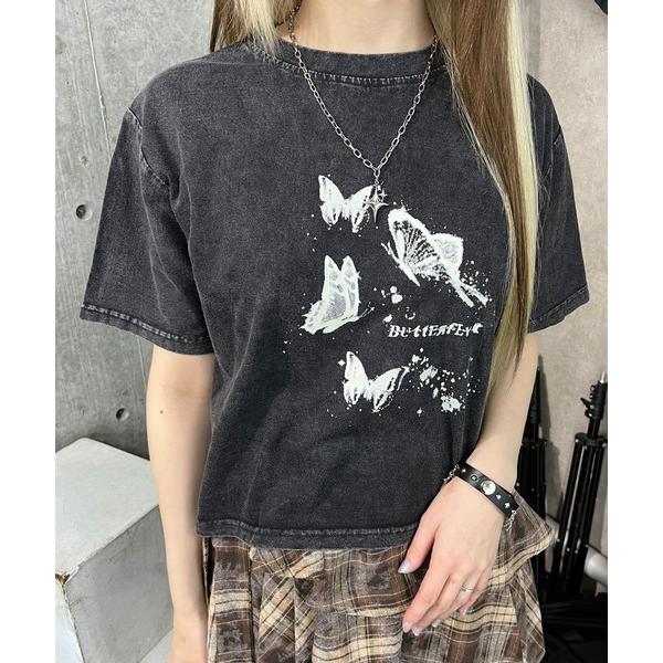 tシャツ ピグメントバタフライショートＴ レディース メンズ