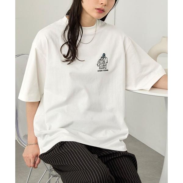 tシャツ ワンポイントデザイン刺繍 アソート オーバーサイズ半袖Tシャツ レディース メンズ