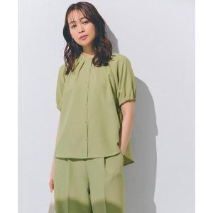 ブラウス シャツ 「洗える・シワになりにくい」麻調スリーブドロストブラウス レディース