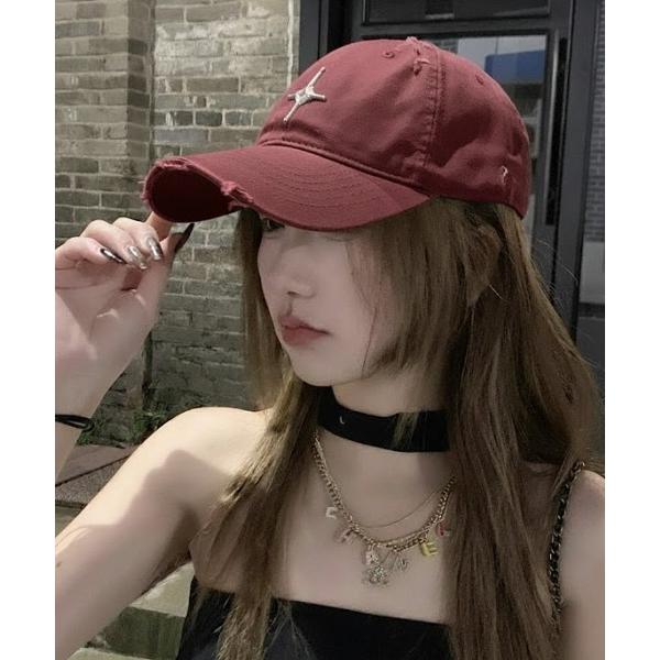 キャップ 帽子 シルバートゥインクルモチーフ ダメージ加工 ベースボールキャップ レディース