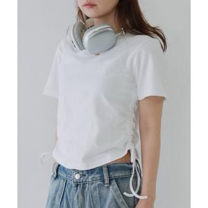 tシャツ 「 cunii 」 サイドギャザーフィットカットソー レディース